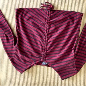 Striped long sleeve crop top
